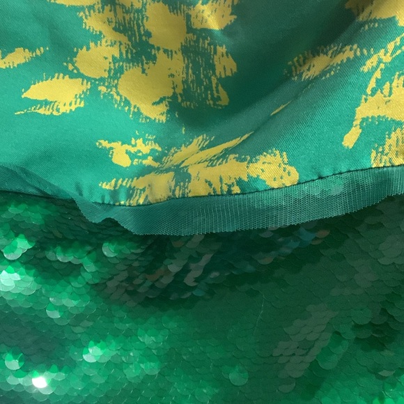 NWT-  Zara Festive green and yellow Maxi dress with beads - Picture 10 of 10